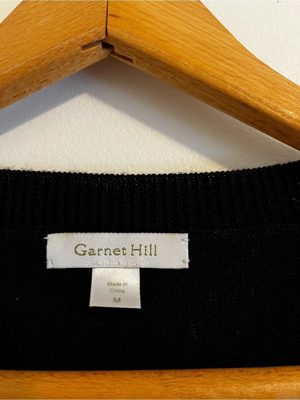 Garnet Hill 100% Wool Knit Leopard Crewneck Sweater Black Gray Womens Medium EUC - Picture 7 of 8
